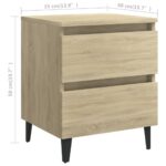 Tables de chevet 2 pcs chêne sonoma 40x35x50 cm bois ingénierie – Image 7