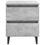 Tables de chevet 2 pcs gris béton 40x35x50 cm bois d'ingénierie – Image 4