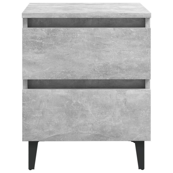 Tables de chevet 2 pcs gris béton 40x35x50 cm bois d'ingénierie – Image 4