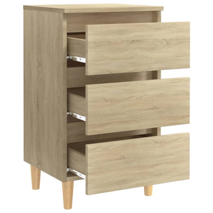 Table de chevet avec pieds en bois chêne sonoma 40x35x69 cm – Image 2