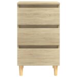 Table de chevet avec pieds en bois chêne sonoma 40x35x69 cm – Image 3