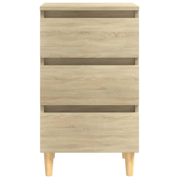 Table de chevet avec pieds en bois chêne sonoma 40x35x69 cm – Image 3