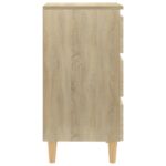 Table de chevet avec pieds en bois chêne sonoma 40x35x69 cm – Image 4