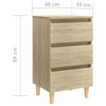 Table de chevet avec pieds en bois chêne sonoma 40x35x69 cm – Image 5