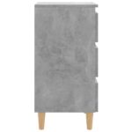 Tables de chevet avec pieds en bois 2 pcs gris béton 40x35x69cm – Image 5