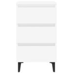 Table de chevet avec pieds en métal Blanc 40x35x69 cm – Image 2