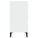 Table de chevet avec pieds en métal Blanc 40x35x69 cm – Image 3