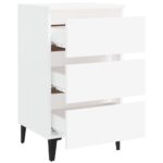Table de chevet avec pieds en métal Blanc 40x35x69 cm – Image 4