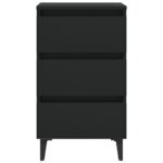 Table de chevet avec pieds en métal noir 40x35x69 cm – Image 2