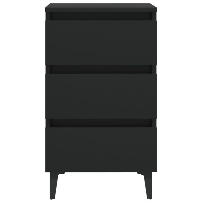 Table de chevet avec pieds en métal noir 40x35x69 cm – Image 2