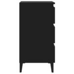 Table de chevet avec pieds en métal noir 40x35x69 cm – Image 3