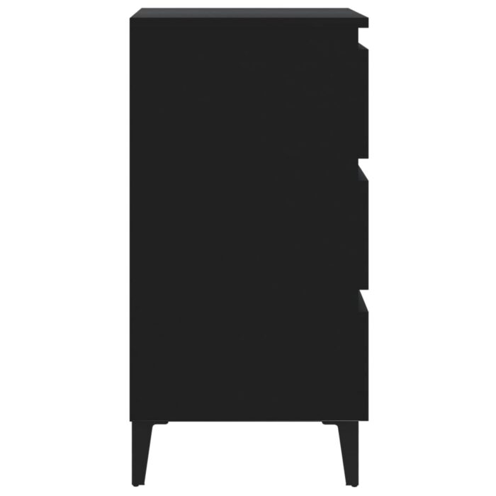 Table de chevet avec pieds en métal noir 40x35x69 cm – Image 3