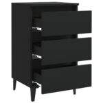 Table de chevet avec pieds en métal noir 40x35x69 cm – Image 4