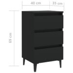 Table de chevet avec pieds en métal noir 40x35x69 cm – Image 5