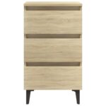 Table de chevet avec pieds en métal Chêne sonoma 40x35x69 cm – Image 2
