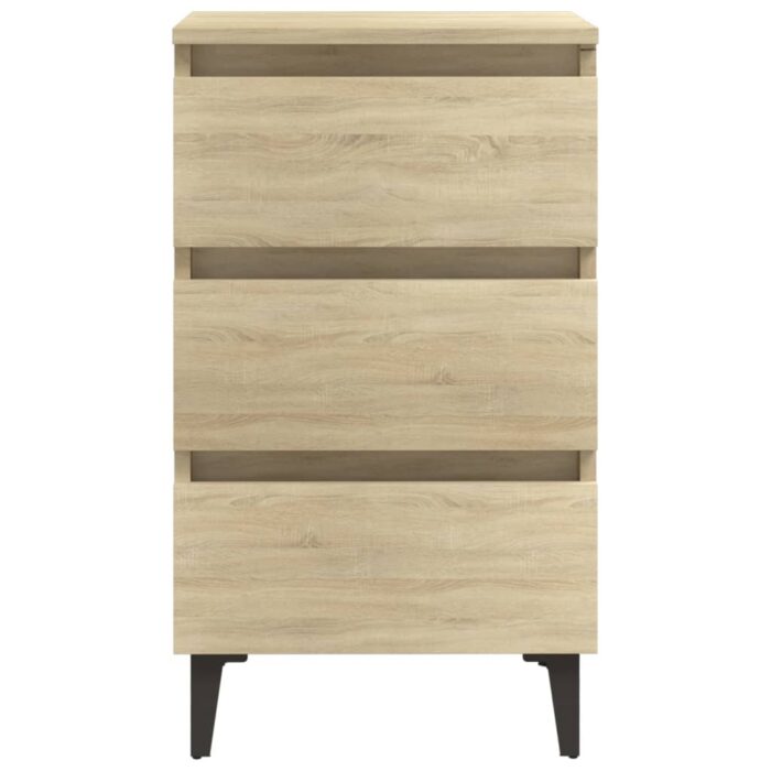 Table de chevet avec pieds en métal Chêne sonoma 40x35x69 cm – Image 2