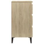 Table de chevet avec pieds en métal Chêne sonoma 40x35x69 cm – Image 3