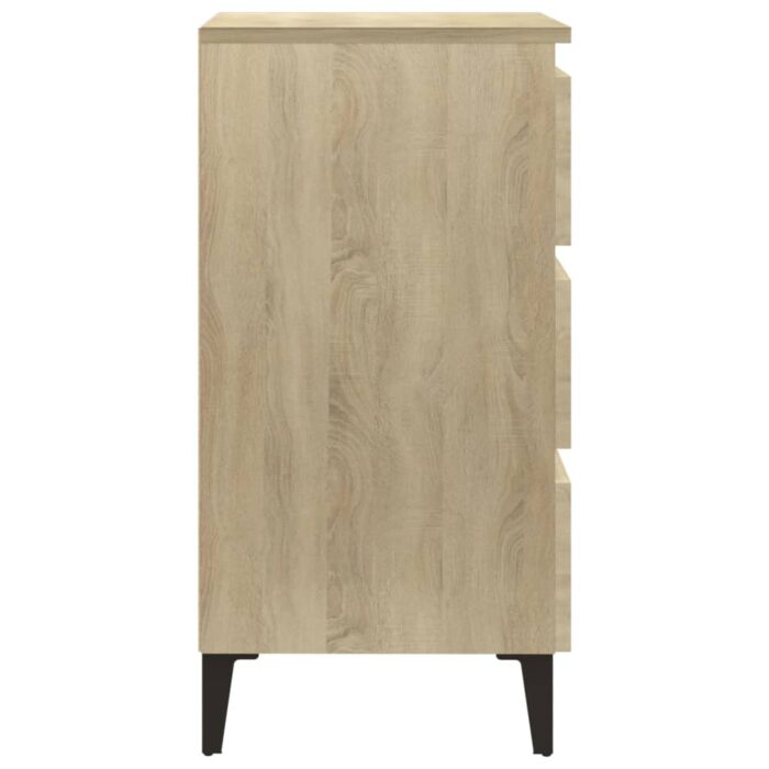 Table de chevet avec pieds en métal Chêne sonoma 40x35x69 cm – Image 3