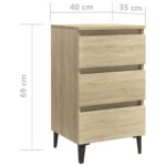 Table de chevet avec pieds en métal Chêne sonoma 40x35x69 cm – Image 5