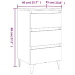 Table de chevet avec pieds en métal Chêne sonoma 40x35x69 cm – Image 7
