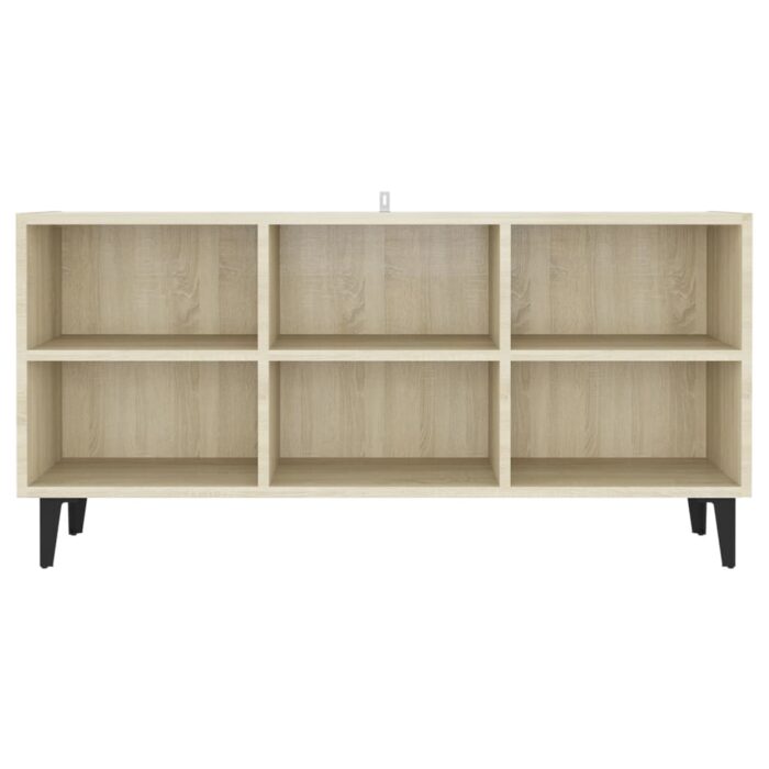Meuble TV avec pieds en métal Chêne sonoma 103,5x30x50 cm – Image 2