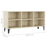 Meuble TV avec pieds en métal Chêne sonoma 103,5x30x50 cm – Image 4
