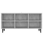Meuble TV avec pieds en métal Gris béton 103,5x30x50 cm – Image 2