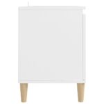 Meuble TV avec pieds en bois massif Blanc 103,5x35x50 cm – Image 4