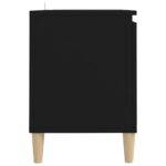 Meuble TV avec pieds en bois massif Noir 103,5x35x50 cm – Image 4