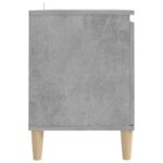 Meuble TV avec pieds en bois massif Gris béton 103,5x35x50 cm – Image 4
