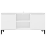 Meuble TV avec pieds en métal Blanc 103,5x35x50 cm – Image 3