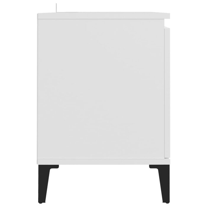 Meuble TV avec pieds en métal Blanc 103,5x35x50 cm – Image 4