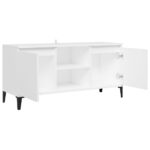 Meuble TV avec pieds en métal Blanc 103,5x35x50 cm – Image 5