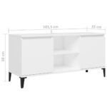 Meuble TV avec pieds en métal Blanc 103,5x35x50 cm – Image 6