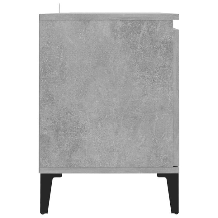 Meuble TV avec pieds en métal Gris béton 103,5x35x50 cm – Image 4