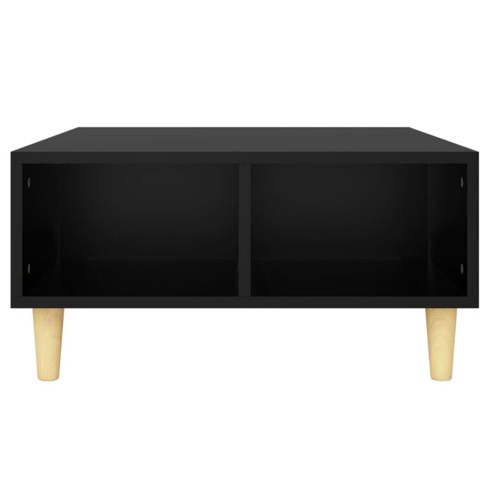 Table basse noir 60x60x30 cm bois d'ingénierie – Image 2
