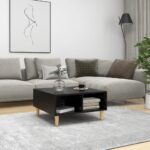 Table basse noir 60x60x30 cm bois d'ingénierie
