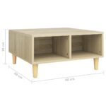 Table basse chêne sonoma 60x60x30 cm bois d'ingénierie – Image 4
