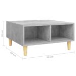 Table basse gris béton 60x60x30 cm bois d'ingénierie – Image 4