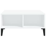 Table basse blanc 60x60x30 cm bois d'ingénierie – Image 2