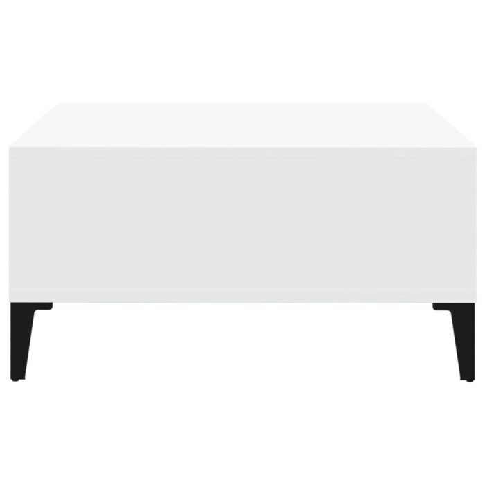 Table basse blanc 60x60x30 cm bois d'ingénierie – Image 3