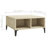 Table basse chêne sonoma 60x60x30 cm bois d'ingénierie – Image 4