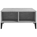 Table basse gris béton 60x60x30 cm bois d'ingénierie – Image 2