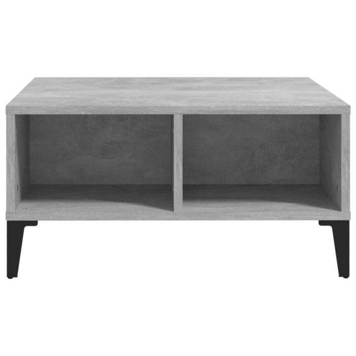 Table basse gris béton 60x60x30 cm bois d'ingénierie – Image 2