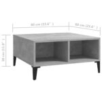Table basse gris béton 60x60x30 cm bois d'ingénierie – Image 4