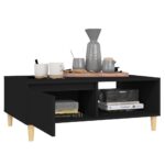 Table basse noir 90x60x35 cm bois d'ingénierie – Image 2