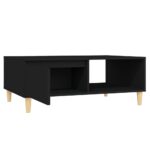 Table basse noir 90x60x35 cm bois d'ingénierie – Image 3