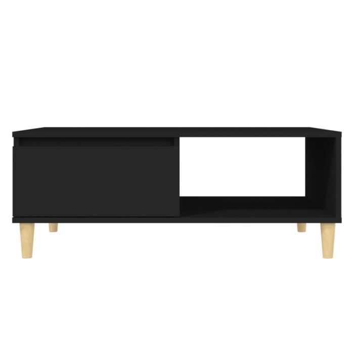 Table basse noir 90x60x35 cm bois d'ingénierie – Image 4