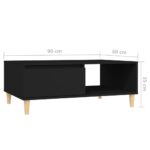 Table basse noir 90x60x35 cm bois d'ingénierie – Image 6