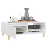 Table basse blanc brillant 90x60x35 cm bois d'ingénierie – Image 2